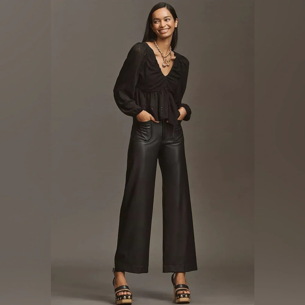 Anthropologie Peplum Black Blouse size X-Large NWT - Picture 4 of 12